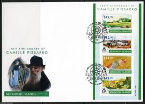 SOLOMON ISLANDS  2015  185th BIRTH  CAMILLE PISSARRO  SHEET  FDC