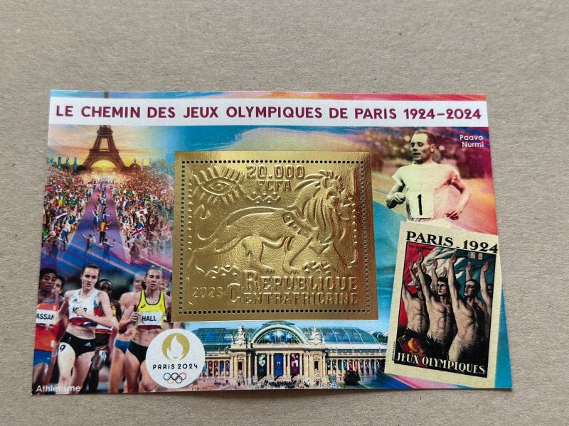 100 years Olympic Games 2023 year 6 blocks Foil. Gold perforated  NEW MNH**