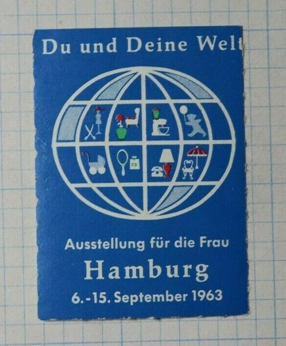 You & Yours Worlds Exhibition For Women Hamburg DE 1963 Expo Poster Stamp Ads