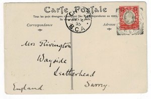 British Central Africa 1905 Fort Johnston squared circle cancel on postcard