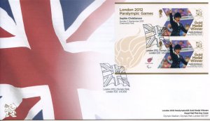 GB London 2012 Paralympics Sophie Christiansen Gold First Day Cover Unaddressed 