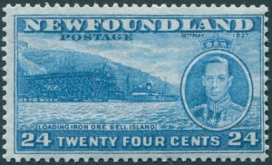 Newfoundland 1937 24c light blue Perf 13½ SG265c unused