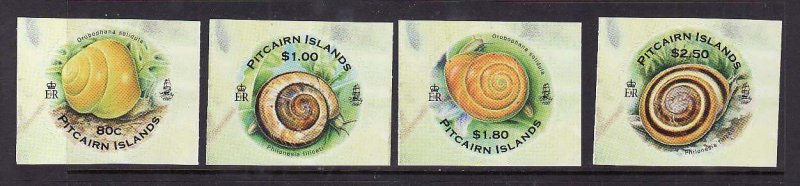 Pitcairn Is.-Sc#707-10- id12-unused NH set-Snails-2010-