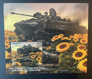 Sierra Leone 2022 S/S Ukraine Russian Invasion Sunflowers Boris Groh Tank