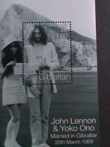 GIBRALTAR-1960- JOHN LENNON & YOKO ONO- -MNH S/S-VF-EST.$12