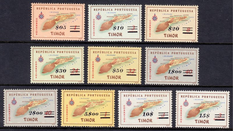 Timor - Scott #291-300 - MNH - Some toning, disturbed gum - SCV $7.55