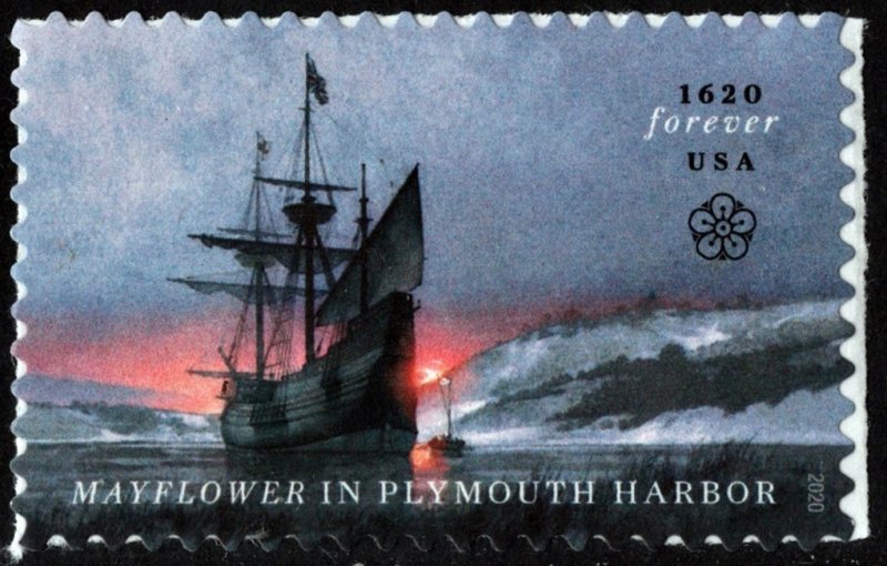 SC#5524 (Forever) Mayflower in Plymouth Harbor Single (2020) SA