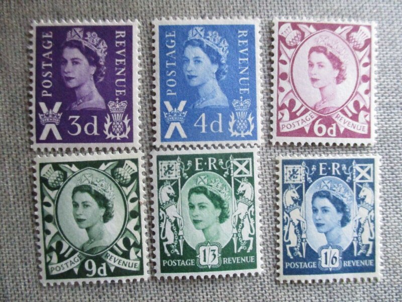 Great Britain, Scotland, Scott# 1-6, MNH
