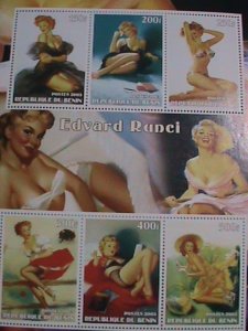 ​BENIN STAMP:2003 EDVARD RUDCI MNH STAMP SHEET.