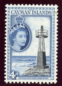 Cayman Islands 1954 QEII 4d black & greenish blue MNH. SG 155a.