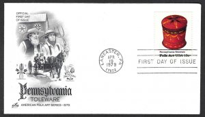 United States Sc #1777: Pennsylvania Toleware, 15c 1979 Artcraft FDC Cachet