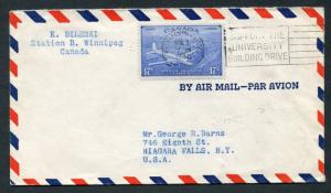 1947 Winnipeg, Canada to Niagara Falls, New York - Special Delivery Backstamp