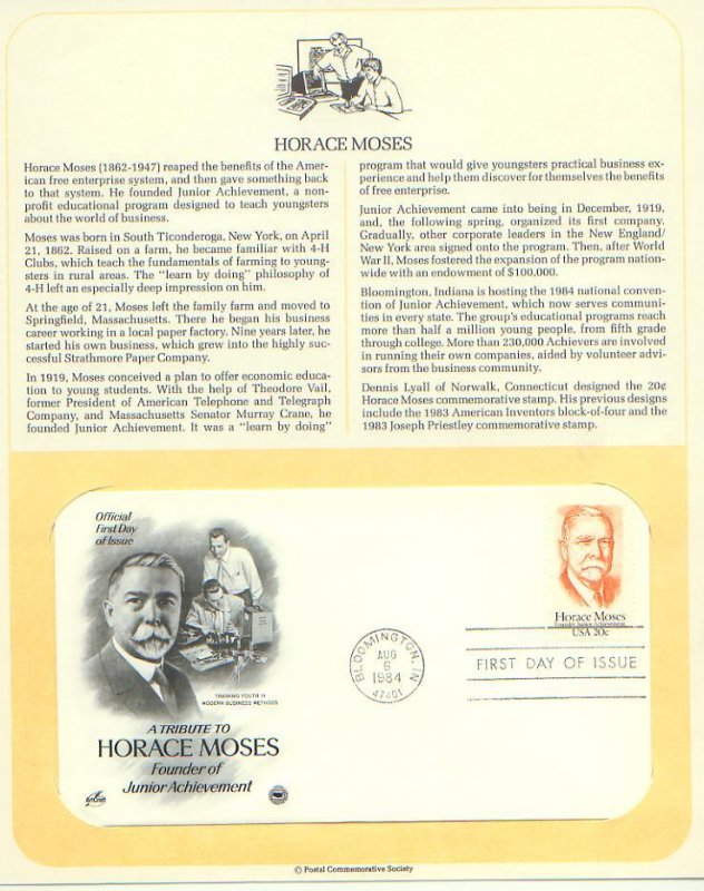 Horace Moses, FDC (USHFDC2095)