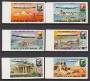 Madagascar 545-548,C158-C159 Zeppelins Imperfs MNH VF