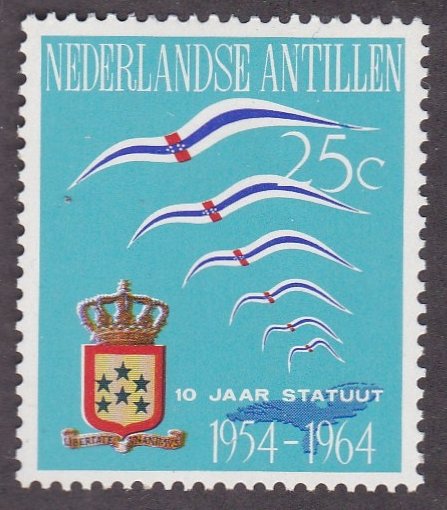 Netherlands Antilles # 289, Flags, Crest & Map, Hinged, 1/3 Cat.