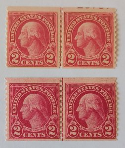 Scott Stamp# 599b -Washington 1923 2¢ Scarce Carmine Lake.  MNH OG. SCV $950.00