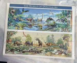 US 1997 32c World of Dinosaurs #3136 pane of 15 mint