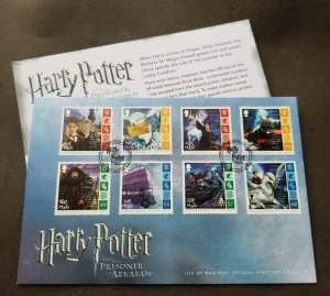 *FREE SHIP Isle Of Man Harry Potter 2004 Movie Magic Monster Train Owl Bird (FDC