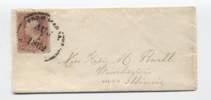 1862 Maroa IL Illinois Central railroad station agent #65 cover [S.2906]