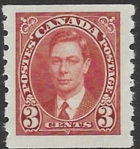 Canada 240 3 cent coil single  vf mint nh