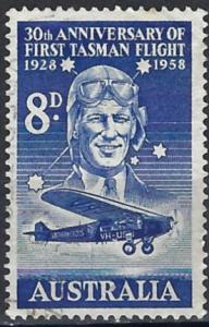 Australia 1958      SG 304    8d   Blue  30th Anniv of First Air Crossing   used