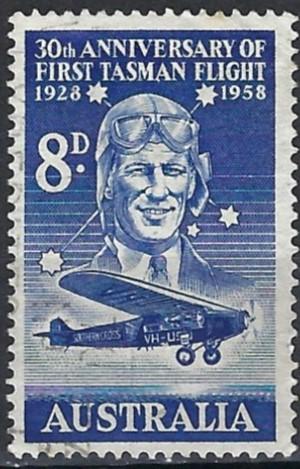 Australia 1958      SG 304    8d   Blue  30th Anniv of First Air Crossing   used