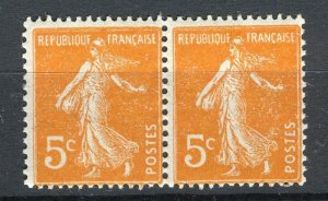 FRANCE; 1920s early Sower issue fine MINT MNH unmounted 5c. Pair