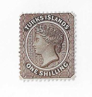 Turks Islands Sc #47 1sh brown  OG VF