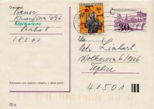 Czechoslovakia, Government Postal Card, Religion