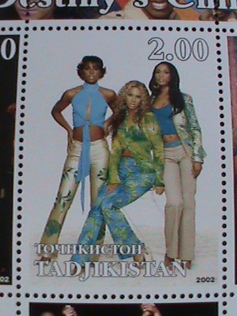 ​TAJIKISTAN-2002 FAMOUS DESTINY'S CHILD- MNH SHEET OF 9-VERY FINE