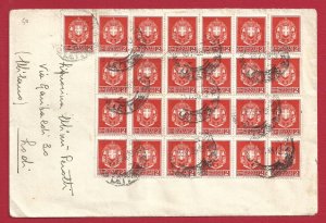 1935 Italy - Kingdom, letter franked with 25 copies of n . 242A 2 cent. orange