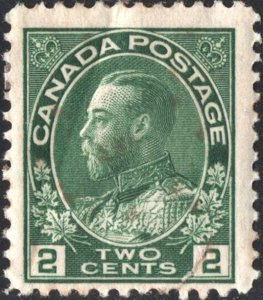 Canada SC#107 2¢ King George V (1922) MH/Faults