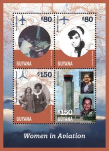 Guyana 2014 - Women in Aviation Stamp Sheetlet 4 Volume - MNH