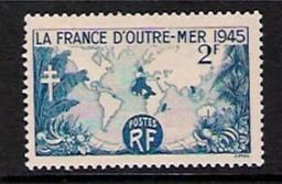 France #560 World Map, French Colonies 1945 NH Cat. $.25