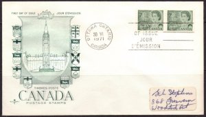 F1049   CANADA   FDC # 543      Pair      Centennial Definitive