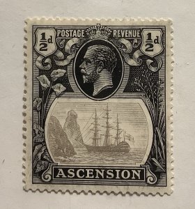 Ascension 1924 Scott  10 MH - 1/2p,  Badge of St. Helena