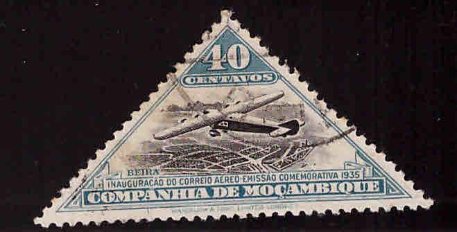 MOZAMBIQUE COMPANY Scott 170 Used CTO triangle airplane stamp