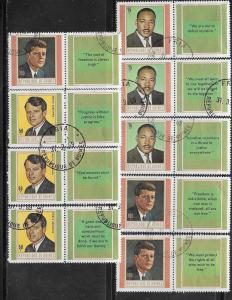 Guinea #519,520,521,C107 RFK,MLK,JFK -English- (CTO) CV$2.60