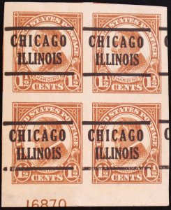 U.S. Used Stamp Scott #631 1 1/2c Harding Plate # Block, Superb Jumbo. A Gem!