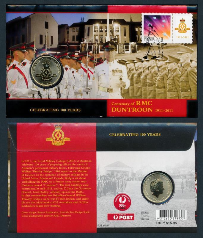 [76080] Australia 2011 Centenary RMC Duntroon Commemorative Coin Cover