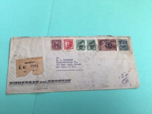Uruguay 1947 Registered to New York postal  stamps  Cover Ref 64707