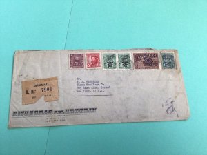 Uruguay 1947 Registered to New York postal  stamps  Cover Ref 64707 