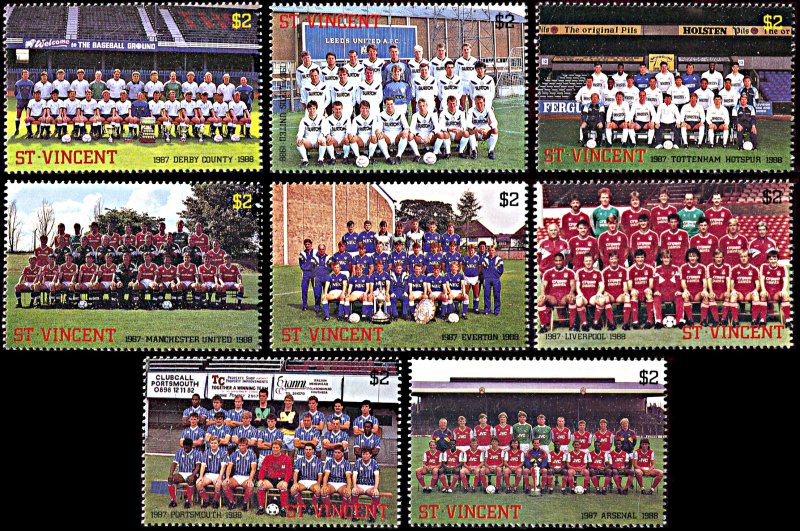 Saint Vincent 1052-1059, MNH, English Football Club Teams