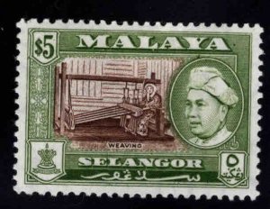 MALAYA-Selangor Scott 112a  perf 12.5 MH* $5 stamp MH* from 1957-60 set