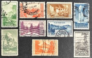 US #740-745, 747-749 Used (Partial Set) F/VF SCV~$6 [R1231]