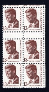 US 1967 Scott 1287 JFK Kennedy MNH Gutter Block CV $1000