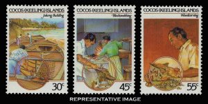Cocos Islands Scott 126-128 Mint never hinged.
