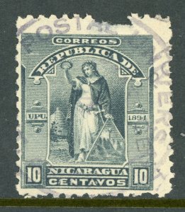 Nicaragua 1894 Seebeck 10¢ Victory Scott #64 VFU Z373 ⭐