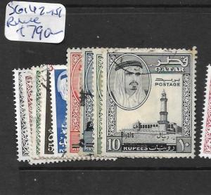 QATAR (P0902B) SHEIKH REVALUED SG 142-151  VFU   RARE!!!