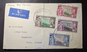 1937 Rhodesia Airmail Coronation First Day Cover FDC Salisbury to England